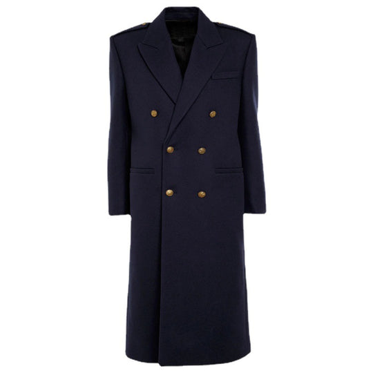 Damen Doppelreihiger Wollmix-Longcoat mit Epauletten und strukturierter Tailoring-Silhouette Nord Taschen