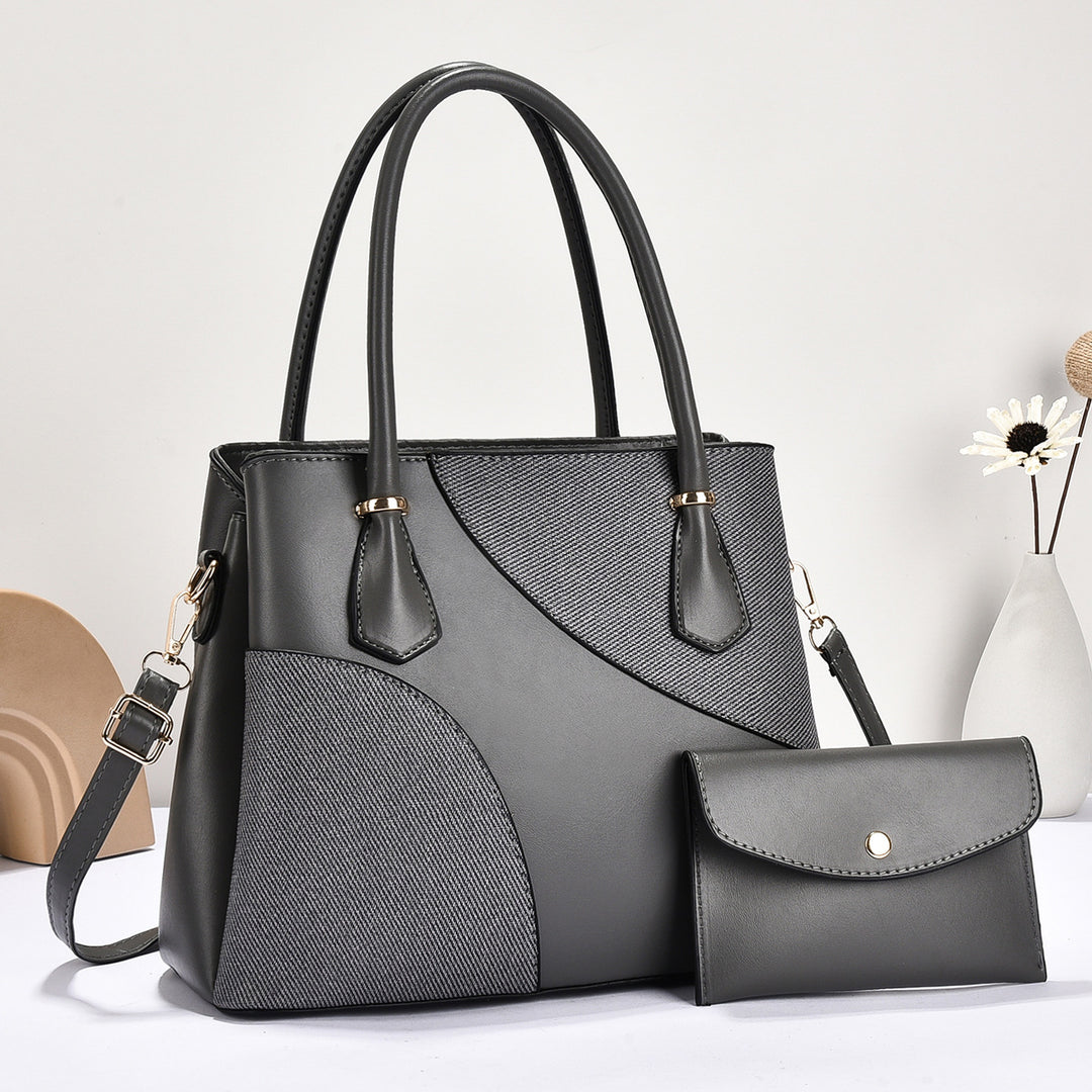 Damen elegante Handtasche mit geometrischem Design und abnehmbarer Clutch Nord Taschen