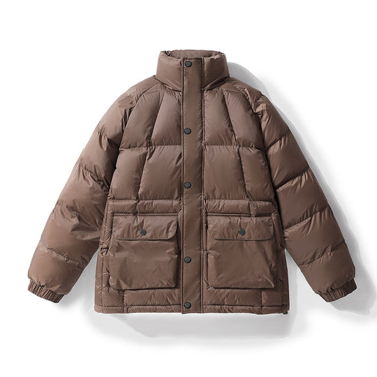 Herren Wattierte Steppjacke mit hohem Stehkragen, Druckknopfblende & großen Pattentaschen Nord Taschen