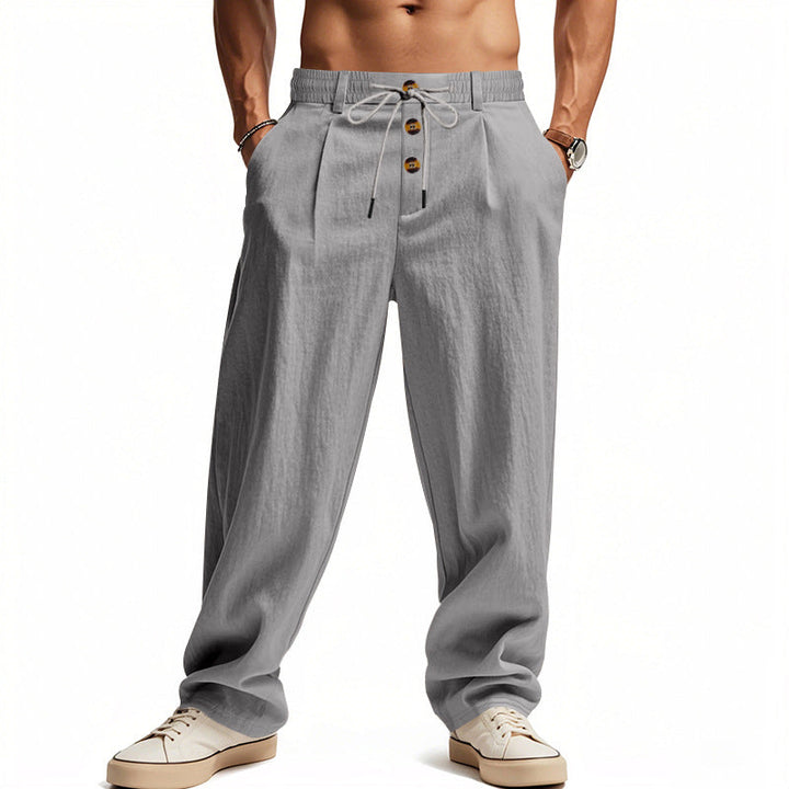 Herren Leinenhose mit Atmungsaktiv & Verstellbarer Kordelzug | Nord Taschen V2