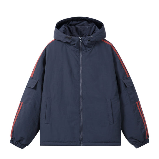 Unisex Kurzboxy wattierter Kapuzenblouson mit Ärmel‑Utilitytasche und seitlichen Eingrifftaschen Nord Taschen