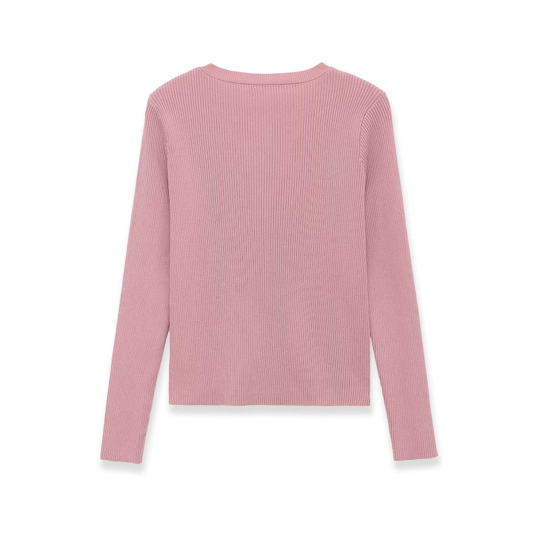 Damen Feinripp-Feinstrick-Cardigan mit durchgehender Knopfleiste und Rundhalsausschnitt Nord Taschen