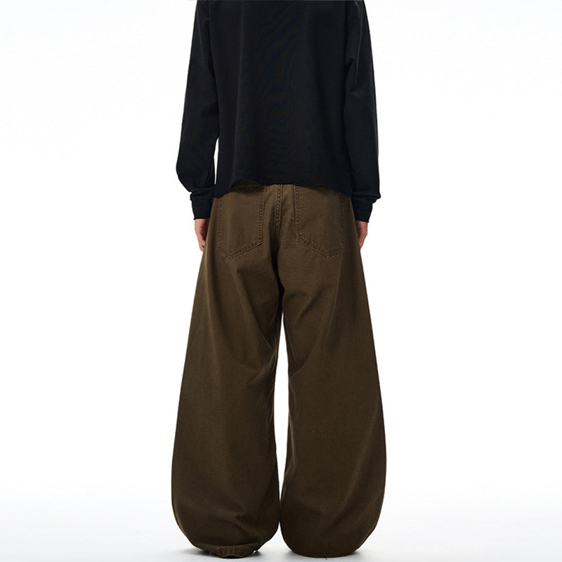 Herren Baggy-Palazzo-Hose aus schwerem Baumwoll-Canvas mit verstärkten Knieeinsätzen Nord Taschen