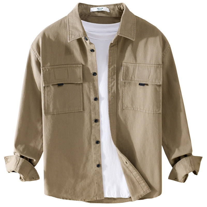 Herren Hemdjacke aus robustem Baumwolltwill mit zwei Brustklappen und Relaxed‑Fit Nord Taschen
