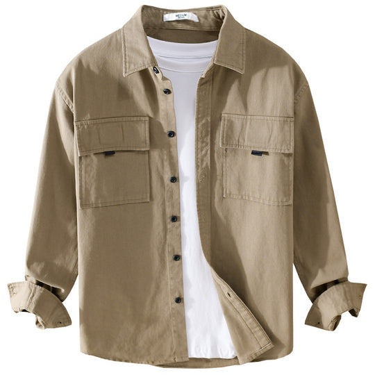 Herren Hemdjacke aus robustem Baumwolltwill mit zwei Brustklappen und Relaxed‑Fit Nord Taschen