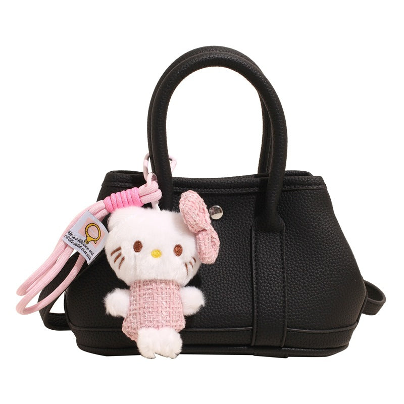 Damen Mini-Handtasche mit verspieltem Plüsch-Anhänger Nord Taschen