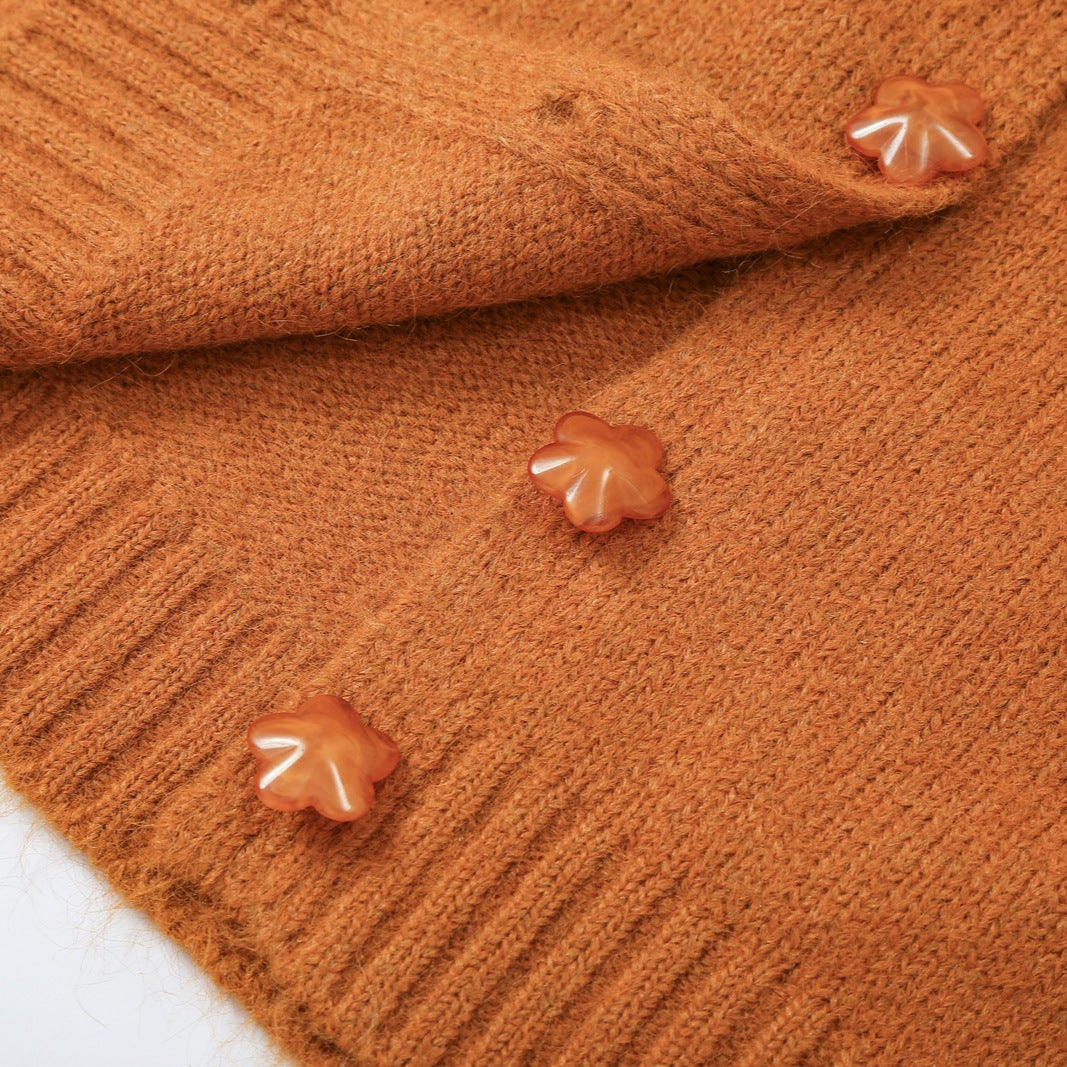 Damen Grobstrick‑Pullover mit floraler Spitzenkordel am Ausschnitt Nord Taschen