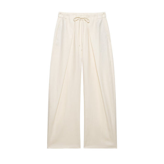Damen Kurzblazer mit Stehkragen und weite Palazzo-Hose mit Kordelzug Nord Taschen