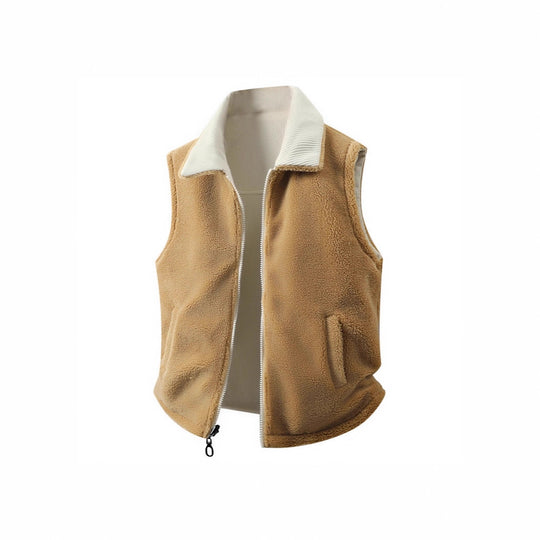 Damen Ärmellose Teddyfleece-Weste mit Stehkragen und durchgehendem Reißverschluss Nord Taschen