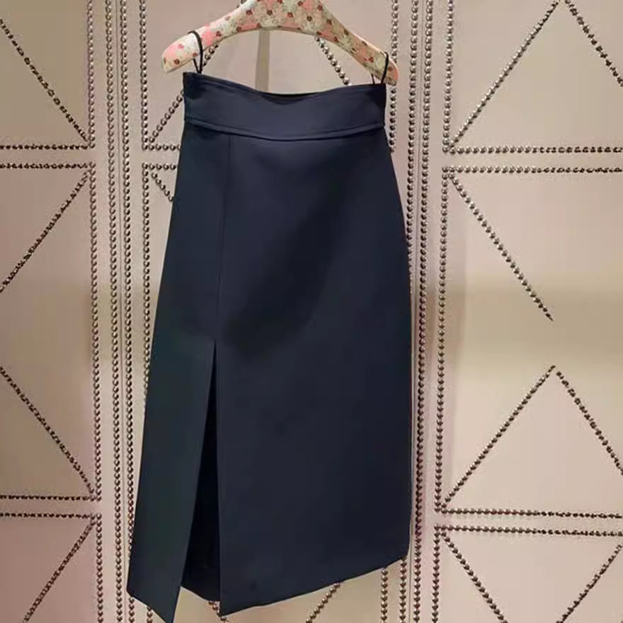 Damen Eleganter Bleistiftrock mit Schlitz Nord Taschen