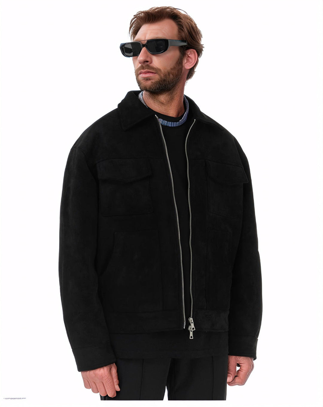 Herren modische und bequeme Übergangsjacke mit großen Taschen