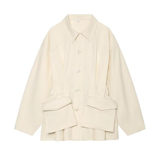 Damen Kurzjacke im Utility‑Stil mit weitem Schnitt und großen Klappentaschen Nord Taschen