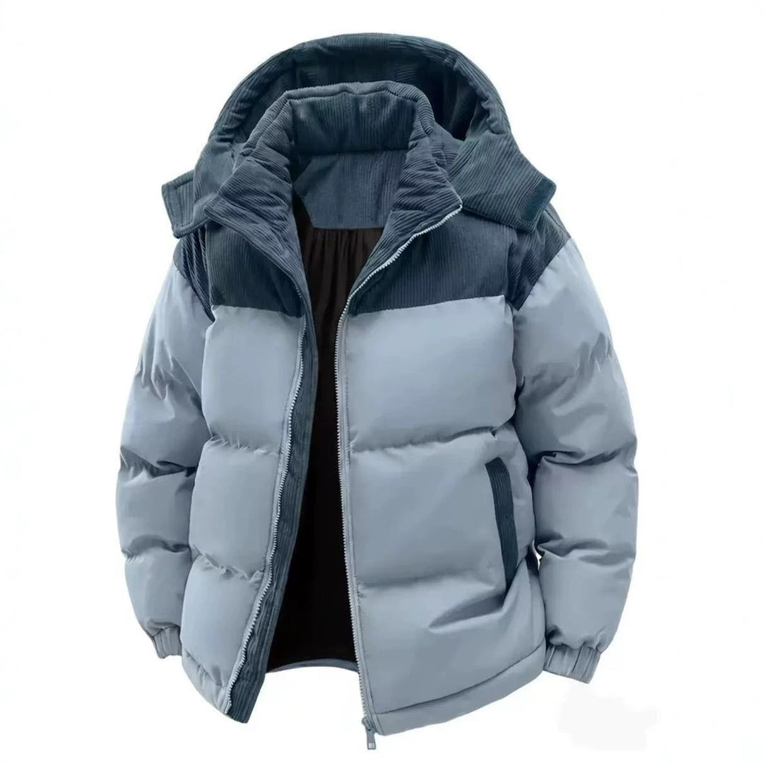 Damen Stepp-Winterjacke mit Cord-Schulterdetail, Kapuze und Zwei-Wege-Reißverschluss Nord Taschen