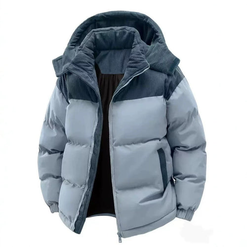 Damen Stepp-Winterjacke mit Cord-Schulterdetail, Kapuze und Zwei-Wege-Reißverschluss Nord Taschen