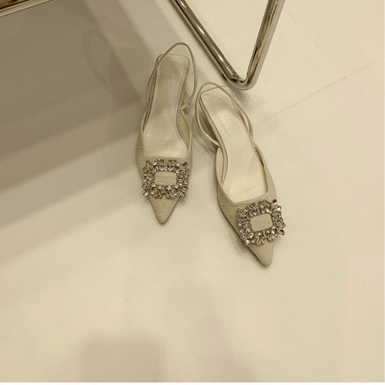Damen Slingback-Pumps mit glänzenden Zierstein-Applikationen Nord Taschen