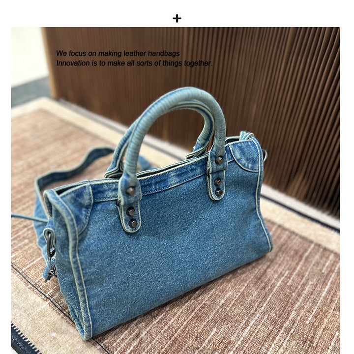 Damen Denim Handtasche mit abnehmbarem Schulterriemen Nord Taschen