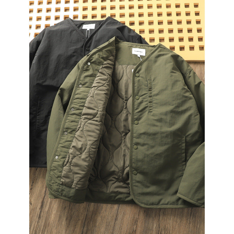 Herren Leicht wattierte Thermo-Linerjacke mit Druckknopfverschluss und gerundetem Saum Nord Taschen