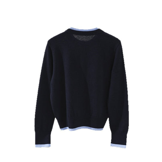 Damen Leichter Feinstrick-Cardigan mit Rundhals, Kontrastbündchen und durchgehender Knopfleiste Nord Taschen