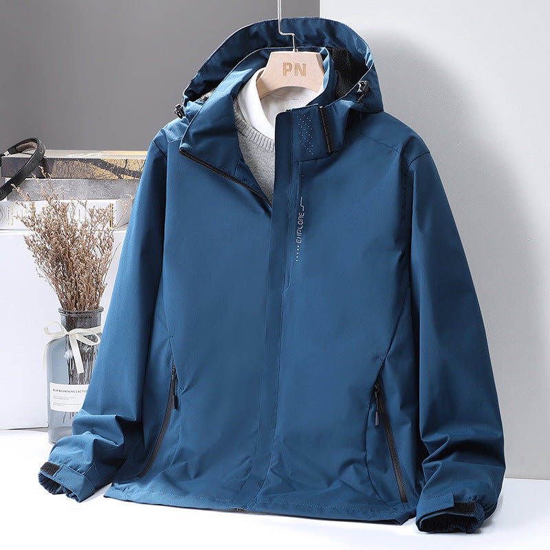 Herren Leichte wasserabweisende Kapuzen‑Shelljacke mit winddichter Membran und verdecktem Reißverschluss Nord Taschen
