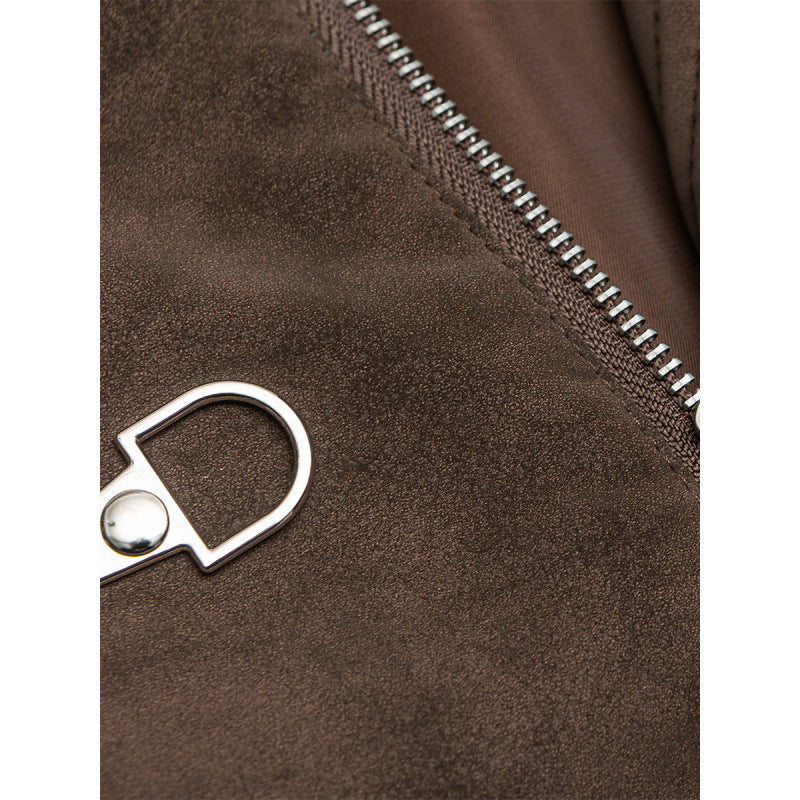 Herren Kurzjacke aus Velourslederimitat mit Metall-Knebelverschlüssen Nord Taschen