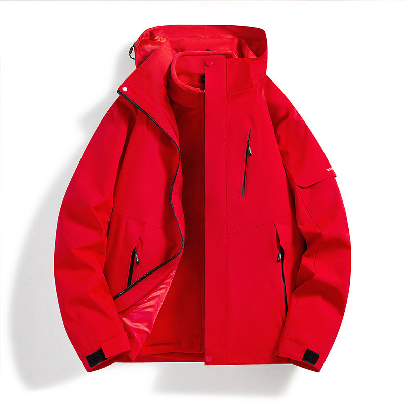 Damen Wasserdichte Outdoor-Jacke mit verstellbarer Kapuze Nord Taschen