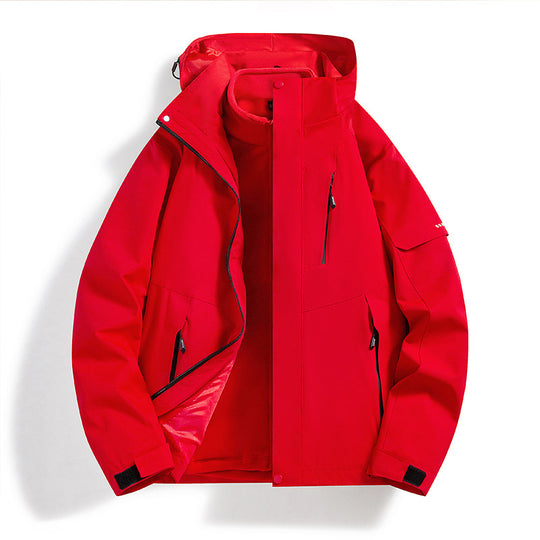 Damen Wasserdichte Outdoor-Jacke mit verstellbarer Kapuze Nord Taschen
