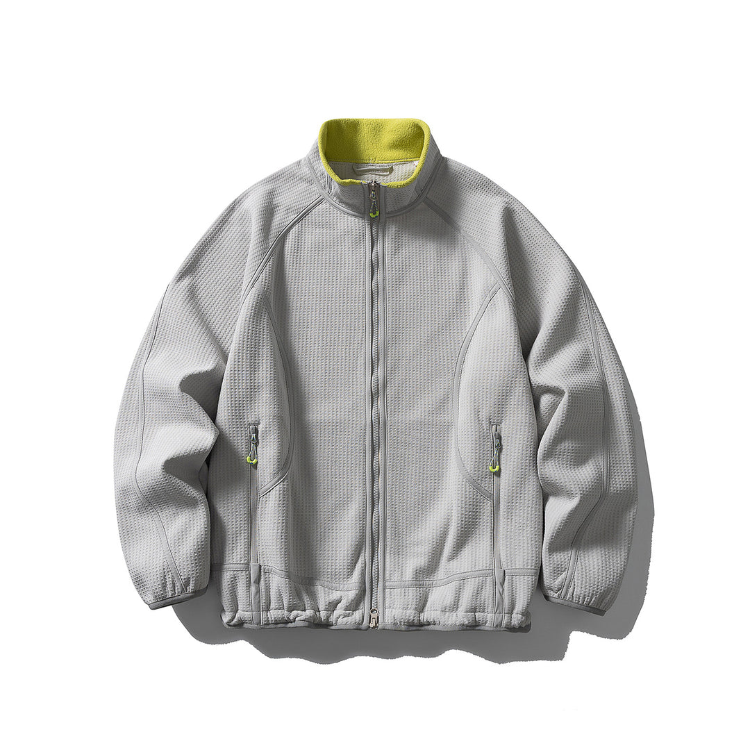 Unisex Struktur-Fleecejacke mit Reißverschluss, Raglanärmeln und elastischem Saum Nord Taschen