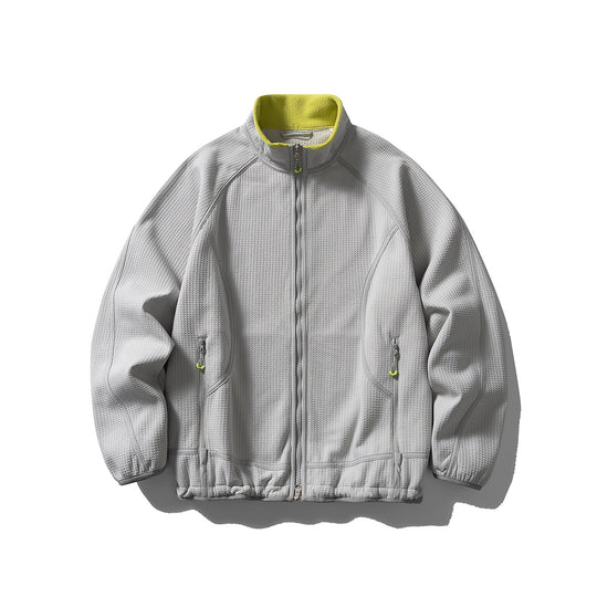 Unisex Struktur-Fleecejacke mit Reißverschluss, Raglanärmeln und elastischem Saum Nord Taschen