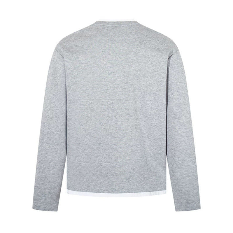 Herren Langärmeliges Henley-Layer-Shirt mit kontrastierendem Innenkragen und modernem Regular-Fit Nord Taschen