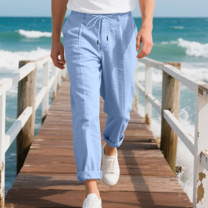 Herren leichte, atmungsaktive Strandhose mit verstellbarem Kordelzug und praktischen seitlichen Taschen