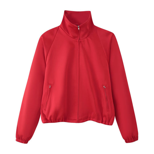 Damen Leichte Windbreaker‑Jacke mit Stehkragen, Reißverschlusstaschen und elastischem Saum Nord Taschen