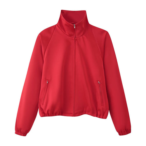 Damen Leichte Windbreaker‑Jacke mit Stehkragen, Reißverschlusstaschen und elastischem Saum Nord Taschen