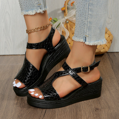 Damen Wedge-Sandaletten mit modernem Riemendesign und bequemer Fußbettung