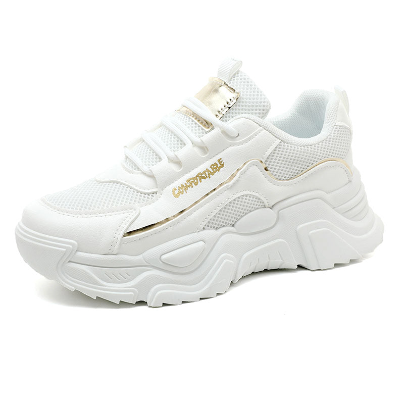 Damen Sportliche Sneakers mit modischer Metallic-Applikation und strukturierter Oberfläche