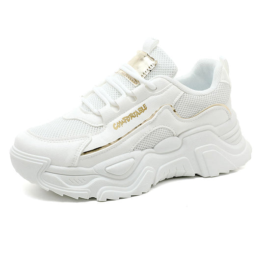 Damen Sportliche Sneakers mit modischer Metallic-Applikation und strukturierter Oberfläche