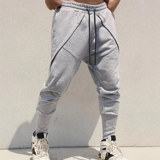 Herren Tapered-Jogginghose mit tiefem Schritt, elastischem Bund & diagonalgesetzten Taschen Nord Taschen
