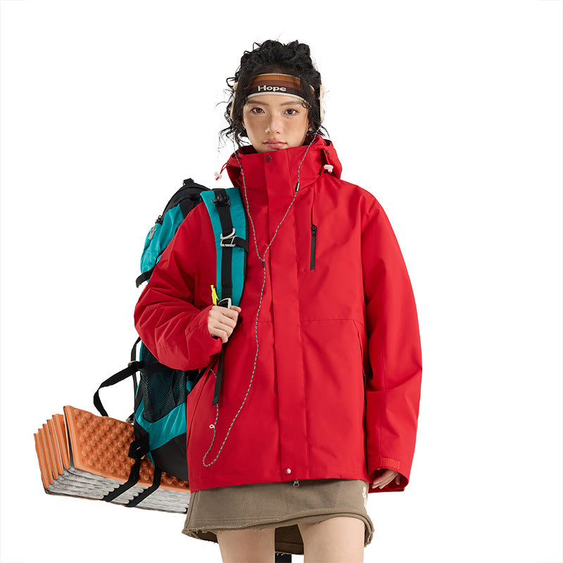Damen Leichte wasserdichte Parka-Kapuzenjacke mit versiegelten Nähten und Kordelzug Nord Taschen