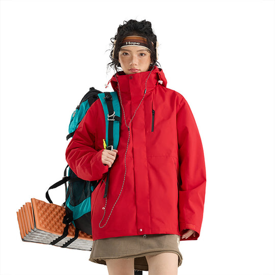 Damen Leichte wasserdichte Parka-Kapuzenjacke mit versiegelten Nähten und Kordelzug Nord Taschen