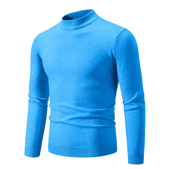 Herren Schmal geschnittener Feinstrick‑Mockneck‑Pullover mit geripptem Kragen und Saum Nord Taschen