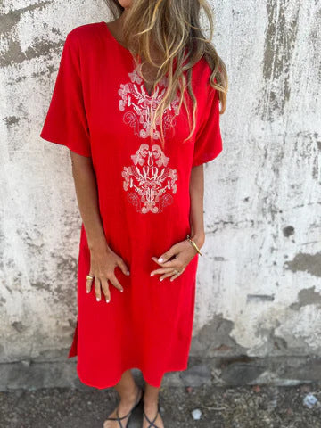 Damen Sommerliches Kleid mit aufwendiger Stickerei