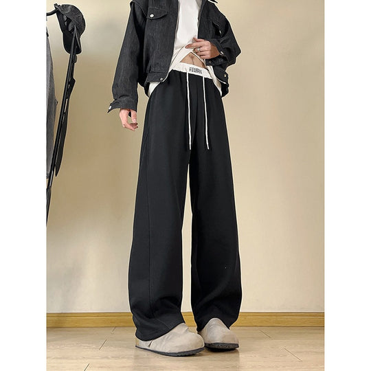 Herren Weite Relax-Sweathose mit hohem Kontrastbund, Kordelzug & geradem Bein Nord Taschen