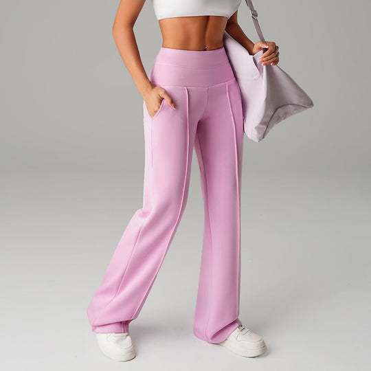 Damen High‑Waist Palazzo‑Sweatpants mit Bügelfalte und Komfortbund Nord Taschen