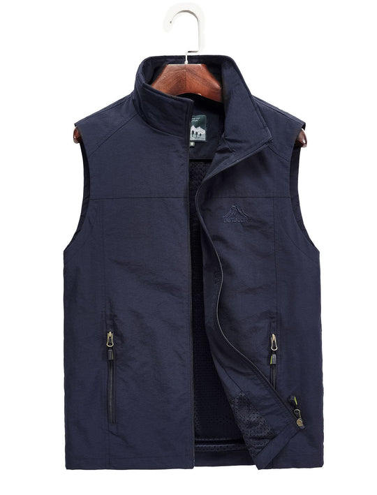 Herren Utility-Outdoorweste mit atmungsaktivem Meshfutter, Reißverschluss‑Taschen und verstellbarem Saum Nord Taschen