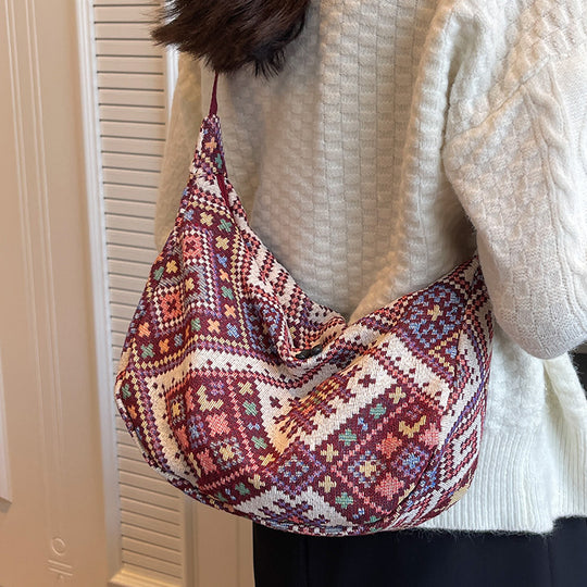 Damen Hobo-Tasche mit buntem geometrischem Muster Nord Taschen