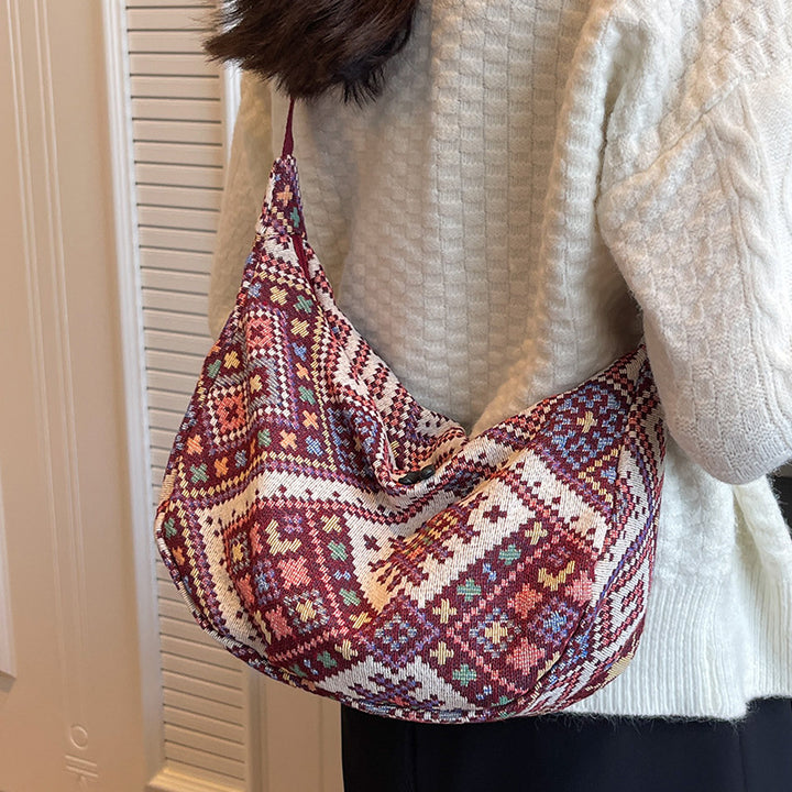 Damen Hobo-Tasche mit buntem geometrischem Muster Nord Taschen