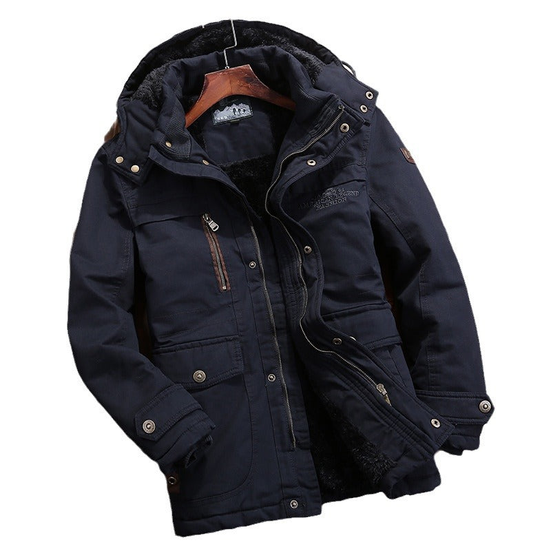 Herren Wetterfeste Fleecejacke mit abnehmbarer Kapuze Nord Taschen