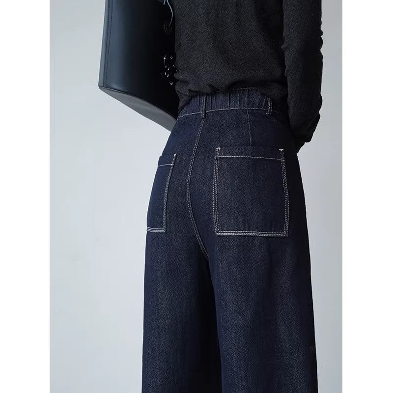 Damen Weite Jeans mit hohem Bund Nord Taschen