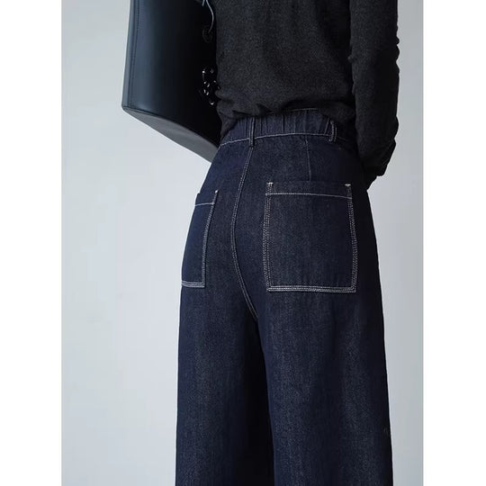 Damen Weite Jeans mit hohem Bund Nord Taschen