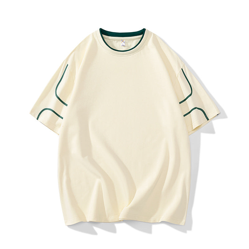 Herren Oversize-T-Shirt aus Baumwollmix mit Kontrastpaspelierung und Dropped-Shoulder Nord Taschen