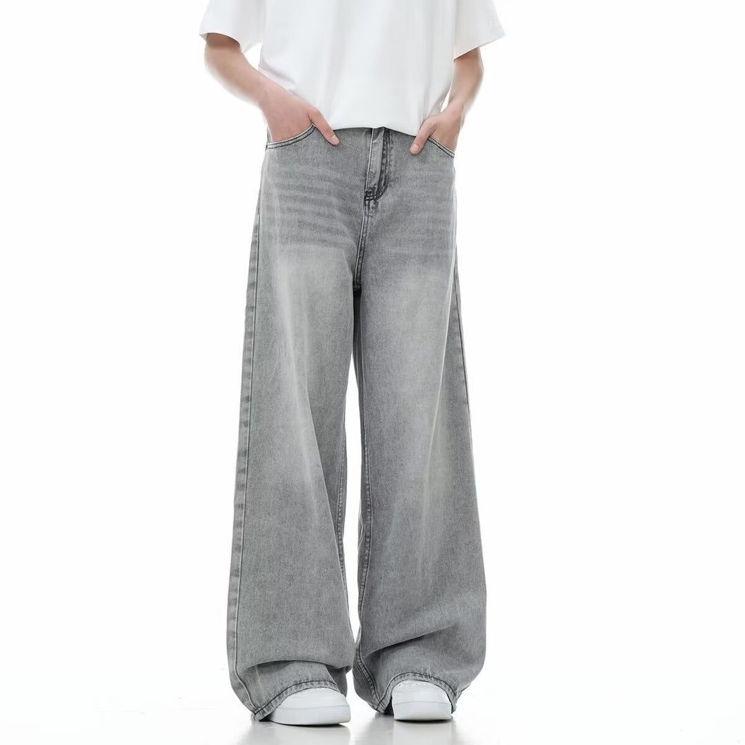Damen Weitgeschnittene Jeans mit hohen Taillenbund Nord Taschen
